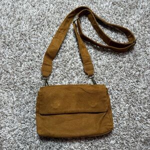 by Anthropologie Suede Brown Crossbody Mini Bag